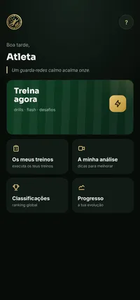 Ecrã inicial da app do atleta